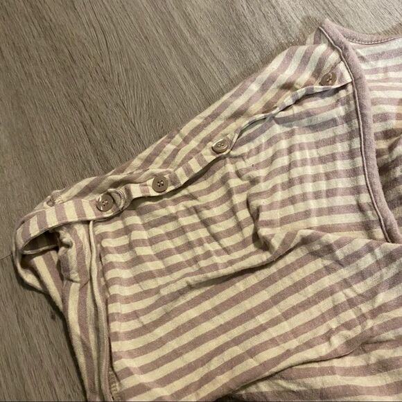 BCBG Paris striped button short sleeve blouse - Picture 4 of 7